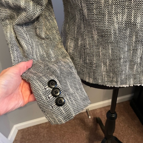 LOFT Black & White Tweed Jacket - Picture 6 of 7